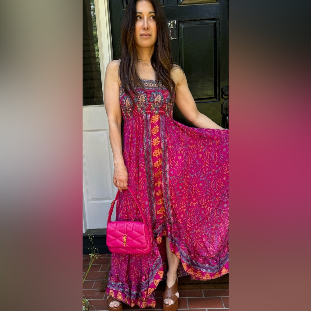 38 Beautiful Silk Blend One of a Kind Sleeveless Maxi Dress - Picture 4 of 6